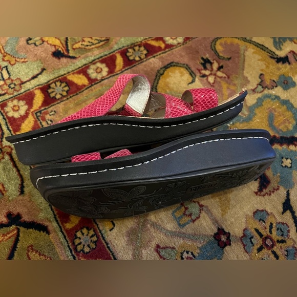 Alegria Pink Faux Reptile Sandals - Picture 3 of 7